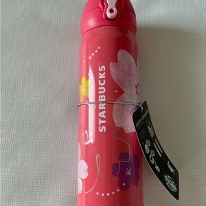 Starbucks Japan Sakura Bottle 2024 Cherry Blossoms Vivid Pink NWT